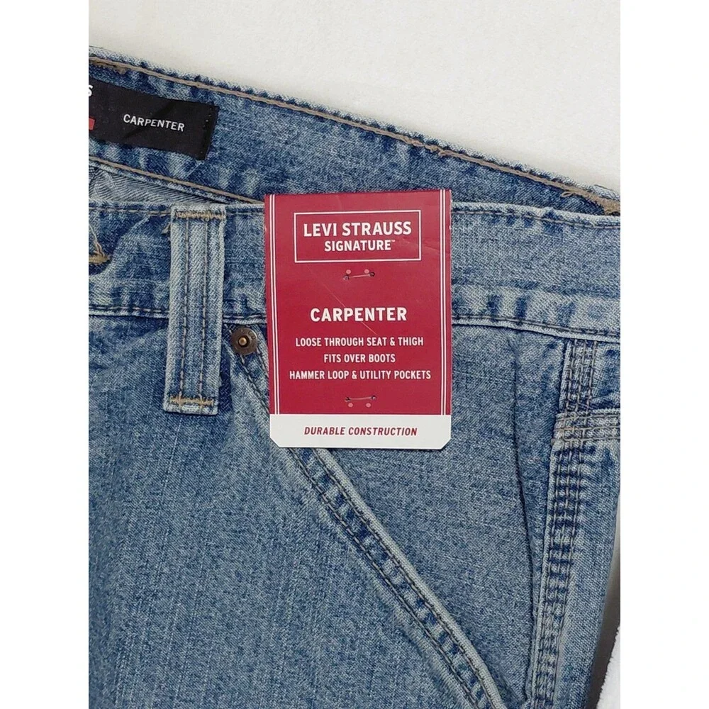 Levi Strauss Signature Relaxed Fit Utility Jeans Mens 32x30 NWT Stretch Denim